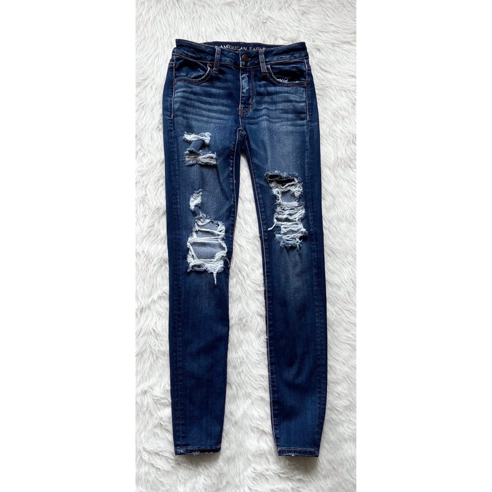 American Eagle Super Stretch X Jeans Sz 0 - Picture 3 of 8